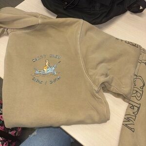 Salty Crew Khaki Hoodie with Shark Design